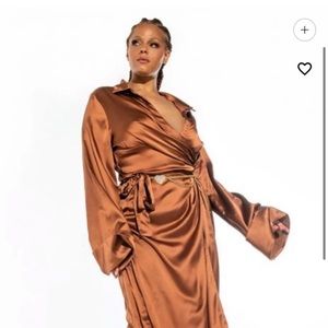 Satin Maxi Dress w Slit